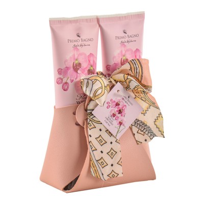 COSMETIC BAG WILD ORCHID WITH FOULAND BODY LOTION 100ML, SHOWER GEL 100ML
