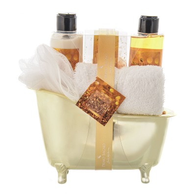 Gold Bathtub Mystic Spa Shower Gel 150ml, Body Lotion 150ml, Bath Crystal 100g, Sponge & Towel