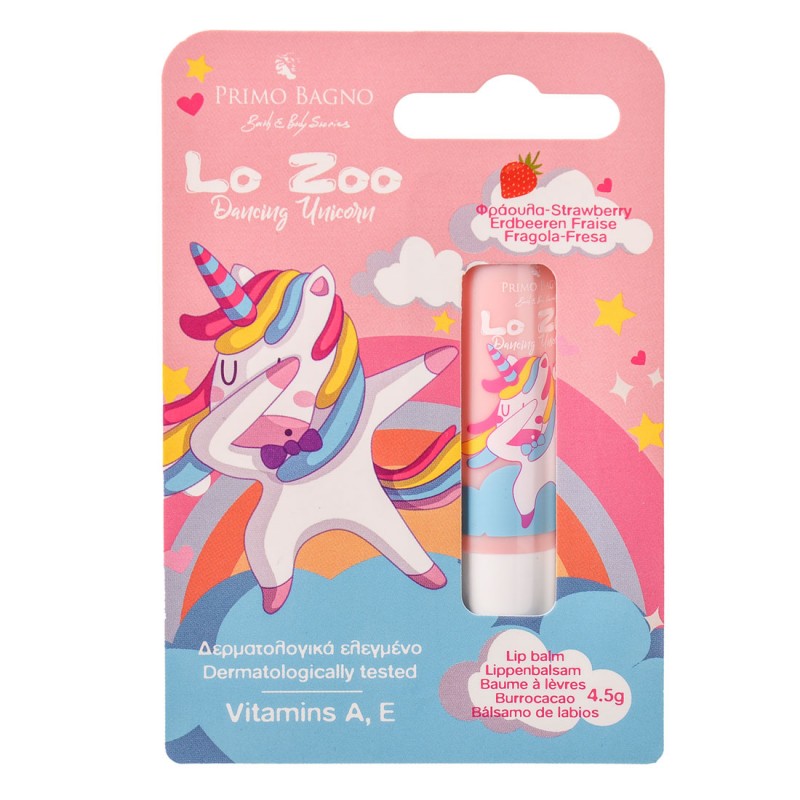 χονδρική προϊόντων παιδικής φροντίδας - Lo Zoo Dancing Unicorn Strawberry Lip Balm 4.5g Παιδική Φροντίδα